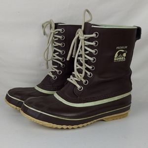 SOREL 1964 WATERPROOF BROWN LEATHER SNOW BOOT SZ 9